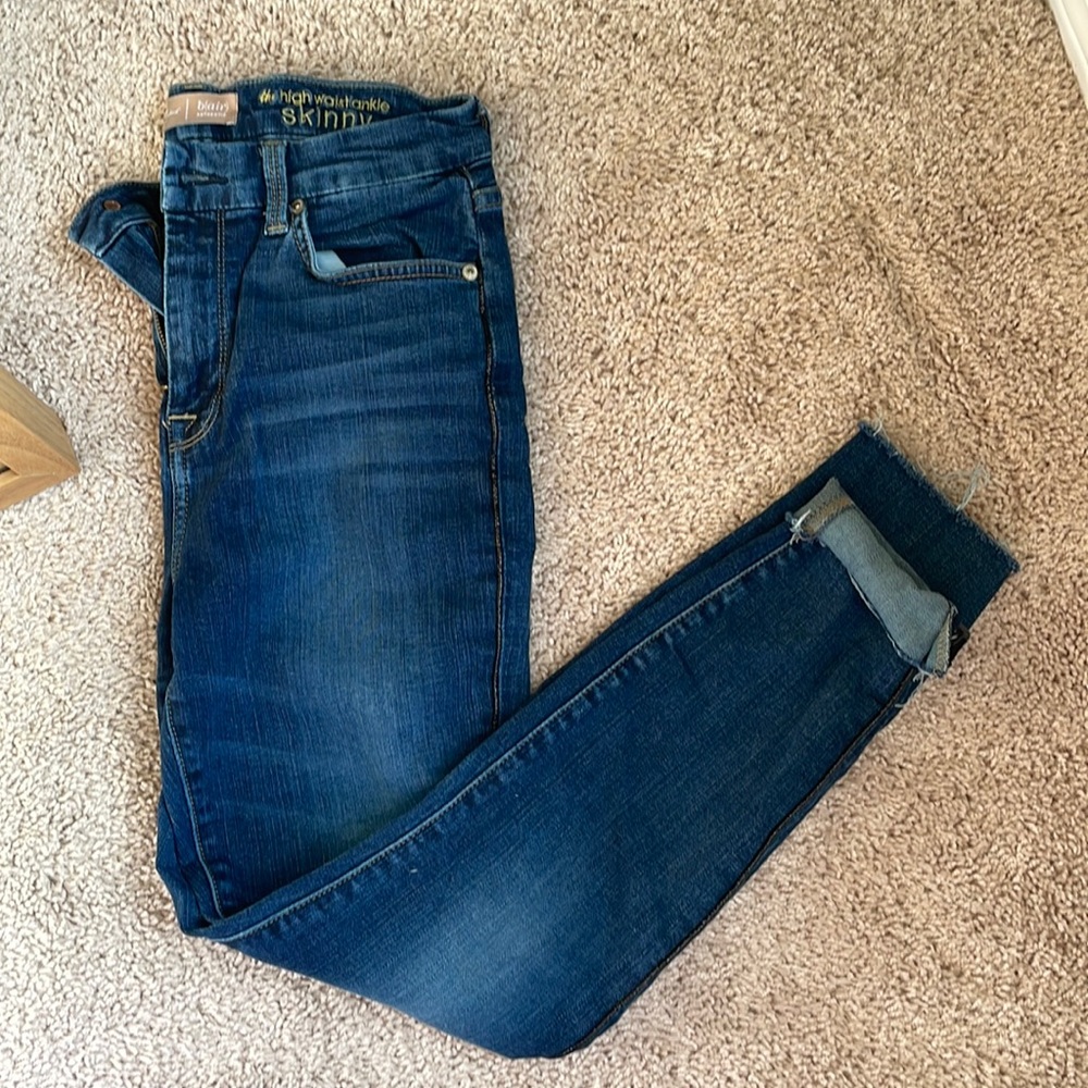 7 for all man kind high waisted ankle skinny jeans